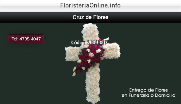 Floristeria Online en Guatemala - Cruz de flores naturales para colocar sobre ataúd 